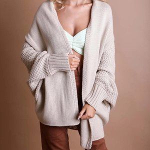 Bat Sleeve Knit Cardigan in Cream NWT